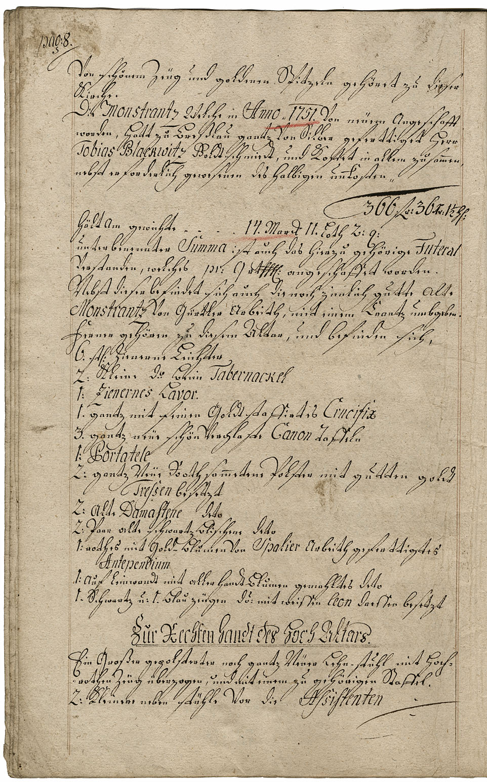 Zadel-Inventarium 1764 Seite 8