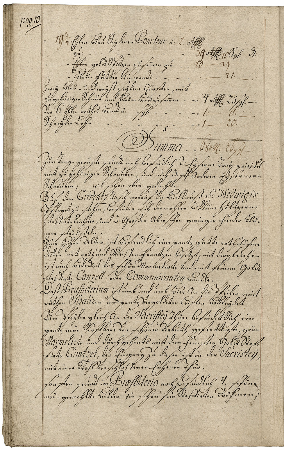 Zadel-Inventarium 1764 Seite 10