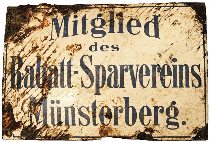 Münsterberg Rabattsparverein Blechschild